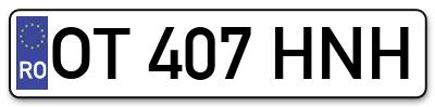 Placuta inmatriculare numar auto  OT-407-HNH, OT 407 HNH, OT407HNH