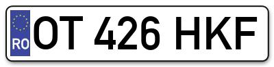 Placuta inmatriculare numar auto  OT-426-HKF, OT 426 HKF, OT426HKF