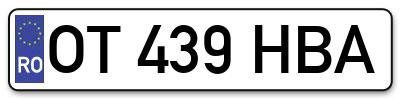 Placuta inmatriculare numar auto  OT-439-HBA, OT 439 HBA, OT439HBA