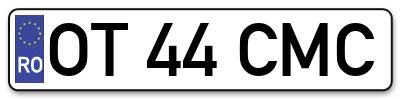 Placuta inmatriculare numar auto  OT-44-CMC, OT 44 CMC, OT44CMC