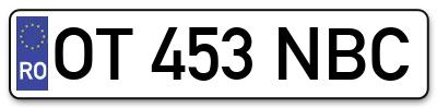Placuta inmatriculare numar auto  OT-453-NBC, OT 453 NBC, OT453NBC