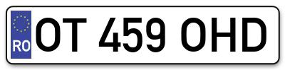 Placuta inmatriculare numar auto  OT-459-OHD, OT 459 OHD, OT459OHD