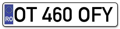 Placuta inmatriculare numar auto  OT-460-OFY, OT 460 OFY, OT460OFY