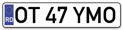 Placuta inmatriculare numar auto  OT-47-YMO, OT 47 YMO, OT47YMO
