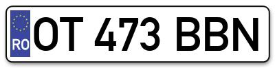 Placuta inmatriculare numar auto  OT-473-BBN, OT 473 BBN, OT473BBN