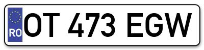 Placuta inmatriculare numar auto  OT-473-EGW, OT 473 EGW, OT473EGW