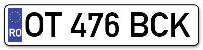 Placuta inmatriculare numar auto  OT-476-BCK, OT 476 BCK, OT476BCK