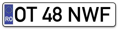 Placuta inmatriculare numar auto  OT-48-NWF, OT 48 NWF, OT48NWF