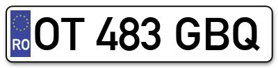 Placuta inmatriculare numar auto  OT-483-GBQ, OT 483 GBQ, OT483GBQ