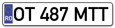 Placuta inmatriculare numar auto  OT-487-MTT, OT 487 MTT, OT487MTT