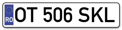 Placuta inmatriculare numar auto  OT-506-SKL, OT 506 SKL, OT506SKL