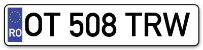 Placuta inmatriculare numar auto  OT-508-TRW, OT 508 TRW, OT508TRW