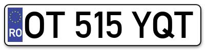 Placuta inmatriculare numar auto  OT-515-YQT, OT 515 YQT, OT515YQT