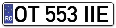 Placuta inmatriculare numar auto  OT-553-IIE, OT 553 IIE, OT553IIE