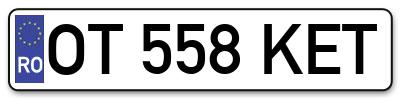 Placuta inmatriculare numar auto  OT-558-KET, OT 558 KET, OT558KET