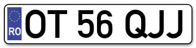Placuta inmatriculare numar auto  OT-56-QJJ, OT 56 QJJ, OT56QJJ