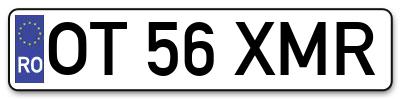 Placuta inmatriculare numar auto  OT-56-XMR, OT 56 XMR, OT56XMR