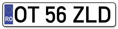 Placuta inmatriculare numar auto  OT-56-ZLD, OT 56 ZLD, OT56ZLD