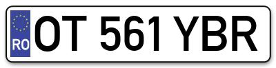 Placuta inmatriculare numar auto  OT-561-YBR, OT 561 YBR, OT561YBR