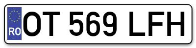 Placuta inmatriculare numar auto  OT-569-LFH, OT 569 LFH, OT569LFH