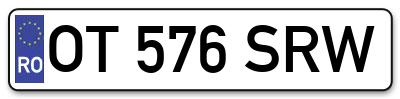 Placuta inmatriculare numar auto  OT-576-SRW, OT 576 SRW, OT576SRW