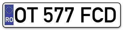 Placuta inmatriculare numar auto  OT-577-FCD, OT 577 FCD, OT577FCD
