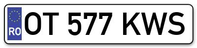 Placuta inmatriculare numar auto  OT-577-KWS, OT 577 KWS, OT577KWS