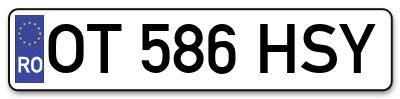 Placuta inmatriculare numar auto  OT-586-HSY, OT 586 HSY, OT586HSY