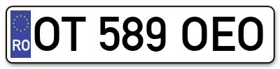 Placuta inmatriculare numar auto  OT-589-OEO, OT 589 OEO, OT589OEO