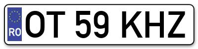 Placuta inmatriculare numar auto  OT-59-KHZ, OT 59 KHZ, OT59KHZ