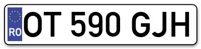 Placuta inmatriculare numar auto  OT-590-GJH, OT 590 GJH, OT590GJH