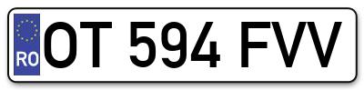 Placuta inmatriculare numar auto  OT-594-FVV, OT 594 FVV, OT594FVV