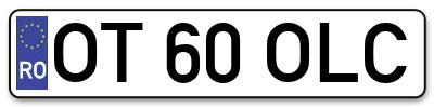 Placuta inmatriculare numar auto  OT-60-OLC, OT 60 OLC, OT60OLC