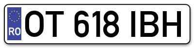 Placuta inmatriculare numar auto  OT-618-IBH, OT 618 IBH, OT618IBH