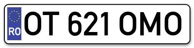 Placuta inmatriculare numar auto  OT-621-OMO, OT 621 OMO, OT621OMO