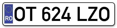 Placuta inmatriculare numar auto  OT-624-LZO, OT 624 LZO, OT624LZO