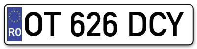 Placuta inmatriculare numar auto  OT-626-DCY, OT 626 DCY, OT626DCY