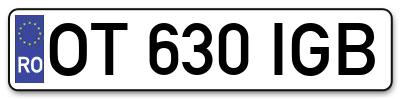 Placuta inmatriculare numar auto  OT-630-IGB, OT 630 IGB, OT630IGB