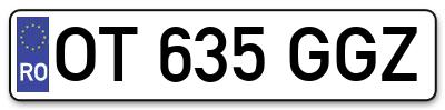 Placuta inmatriculare numar auto  OT-635-GGZ, OT 635 GGZ, OT635GGZ