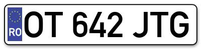 Placuta inmatriculare numar auto  OT-642-JTG, OT 642 JTG, OT642JTG
