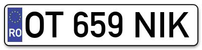 Placuta inmatriculare numar auto  OT-659-NIK, OT 659 NIK, OT659NIK