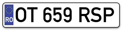 Placuta inmatriculare numar auto  OT-659-RSP, OT 659 RSP, OT659RSP