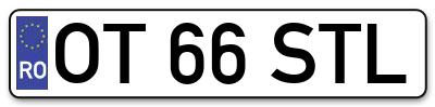 Placuta inmatriculare numar auto  OT-66-STL, OT 66 STL, OT66STL
