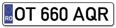 Placuta inmatriculare numar auto  OT-660-AQR, OT 660 AQR, OT660AQR