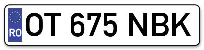 Placuta inmatriculare numar auto  OT-675-NBK, OT 675 NBK, OT675NBK