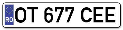 Placuta inmatriculare numar auto  OT-677-CEE, OT 677 CEE, OT677CEE