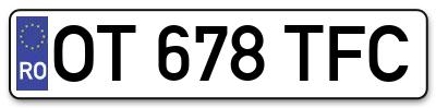 Placuta inmatriculare numar auto  OT-678-TFC, OT 678 TFC, OT678TFC