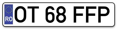 Placuta inmatriculare numar auto  OT-68-FFP, OT 68 FFP, OT68FFP