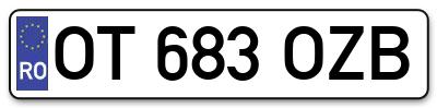 Placuta inmatriculare numar auto  OT-683-OZB, OT 683 OZB, OT683OZB