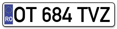 Placuta inmatriculare numar auto  OT-684-TVZ, OT 684 TVZ, OT684TVZ